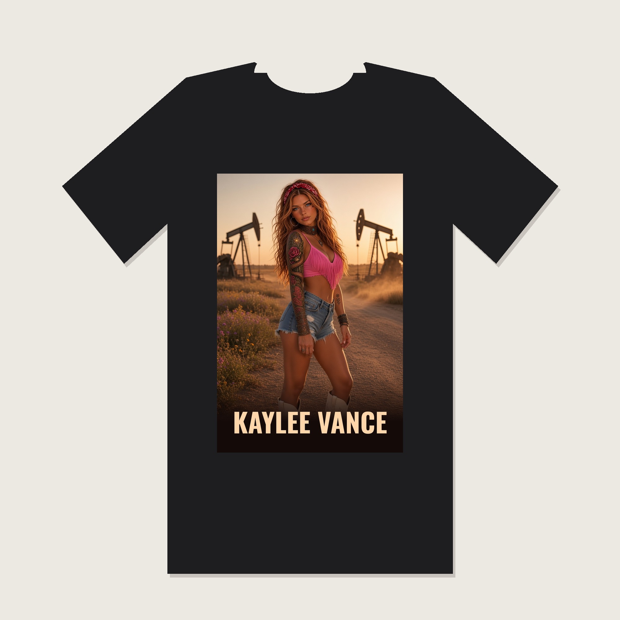 Black Kaylee Vance Oil Field tee